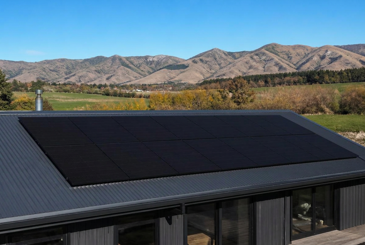 Solar technician maintaining panels